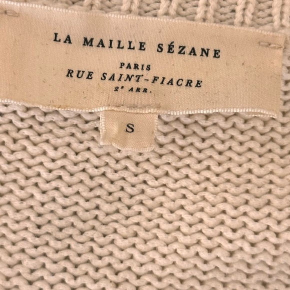 Sezane Cream and Black Striped Sweater - Picture 2 of 2